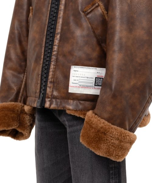 Coated Big Zip Boa Jacket