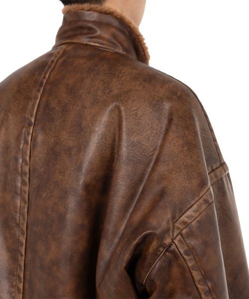 Coated Big Zip Boa Jacket