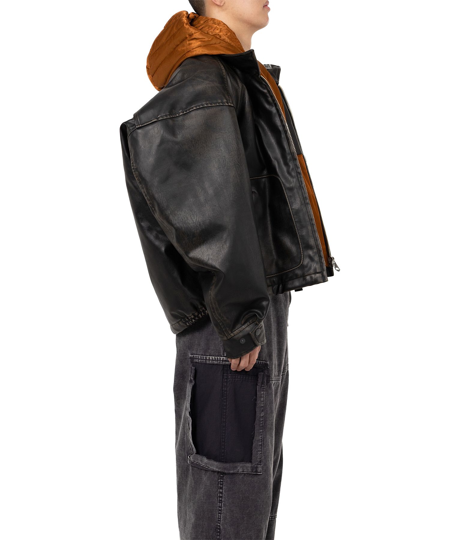 Extended Placket Hood Coated Jacket