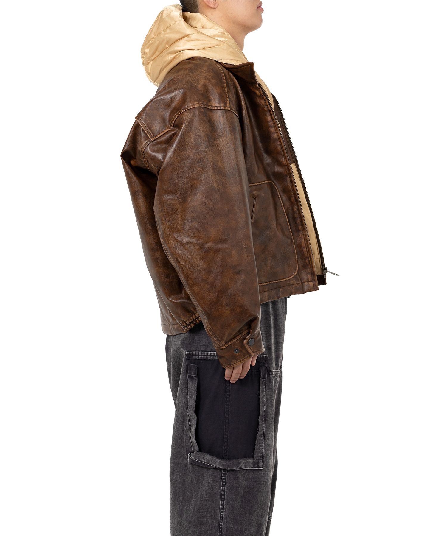 Extended Placket Hood Coated Jacket