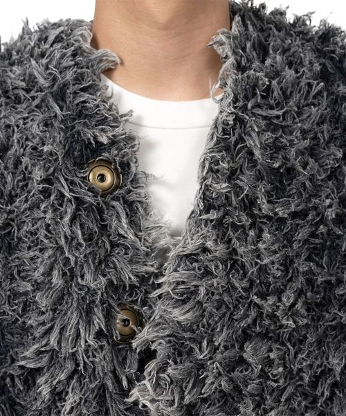 Bleached Shaggy Knit Cardigan