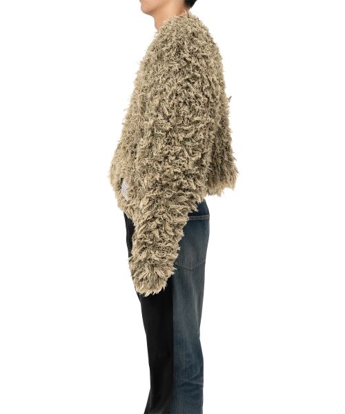 Bleached Shaggy Knit Cardigan