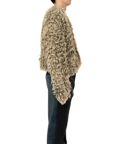 Bleached Shaggy Knit Cardigan