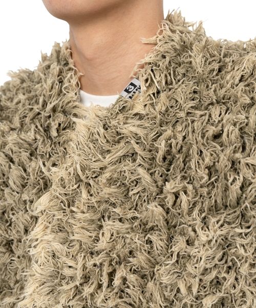Bleached Shaggy Knit Cardigan