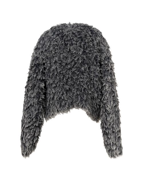 Bleached Shaggy Knit Cardigan