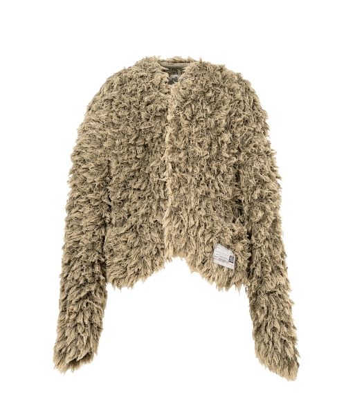 Bleached Shaggy Knit Cardigan