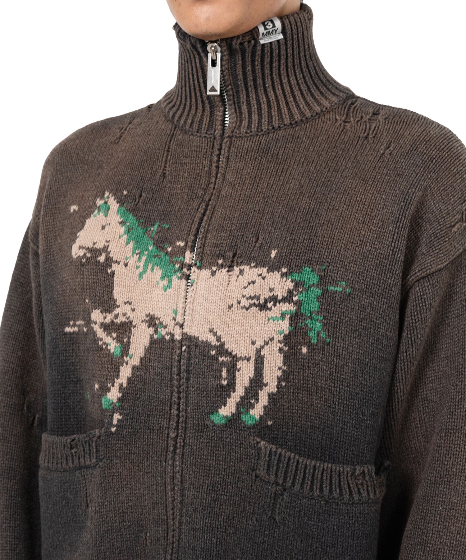 Horse Jacquard Knit Cardigan