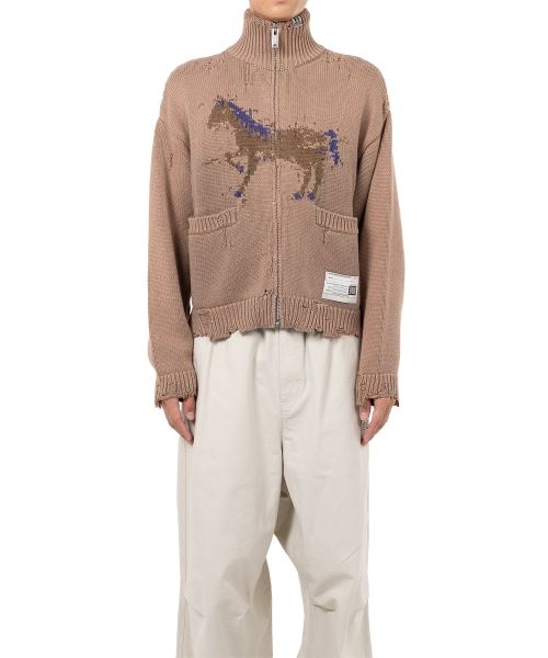 Horse Jacquard Knit Cardigan