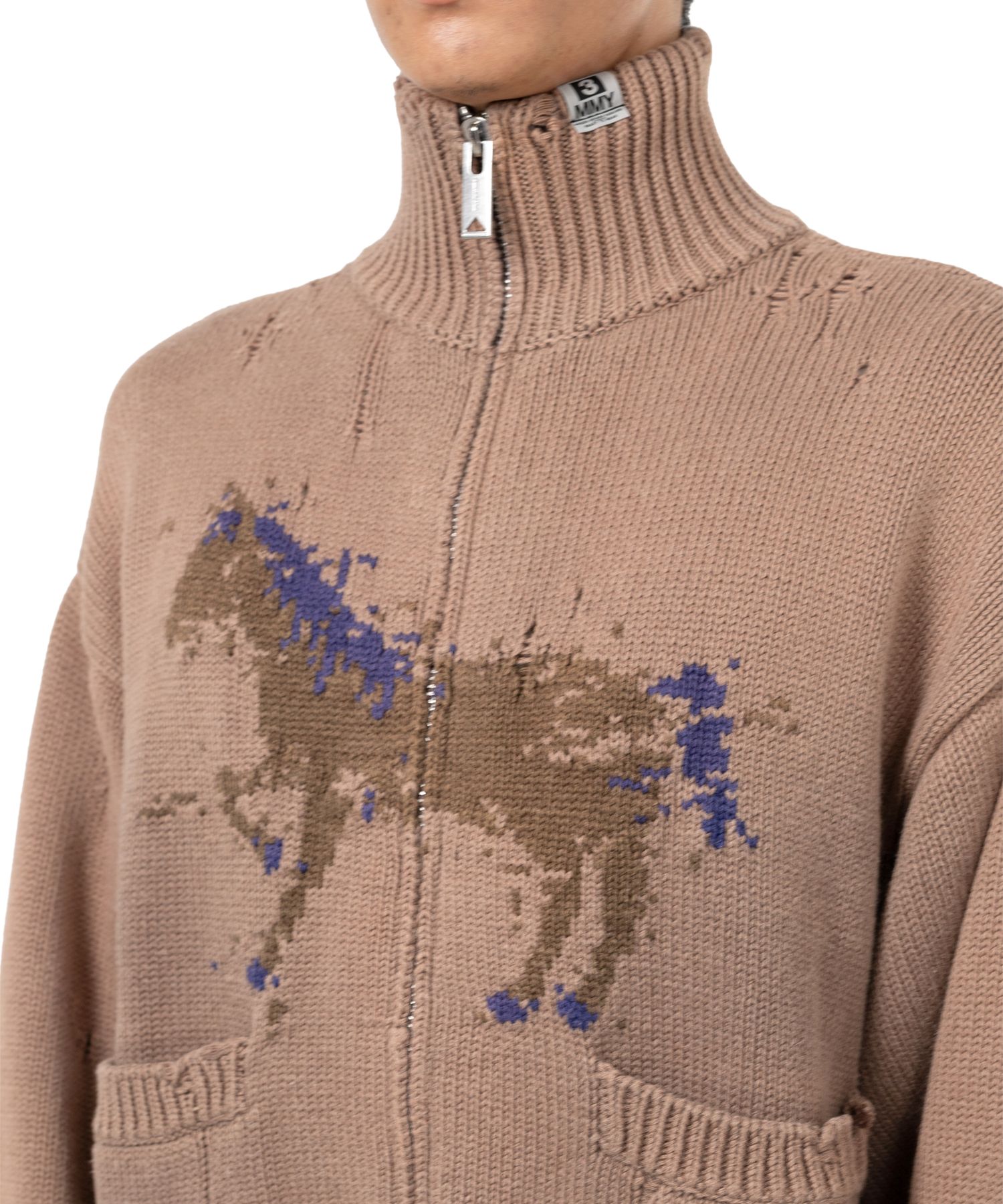 Horse Jacquard Knit Cardigan