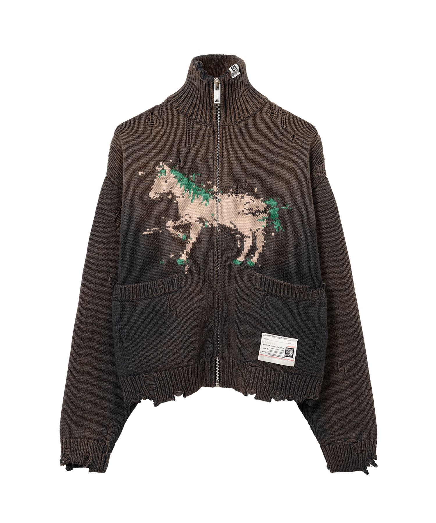Horse Jacquard Knit Cardigan