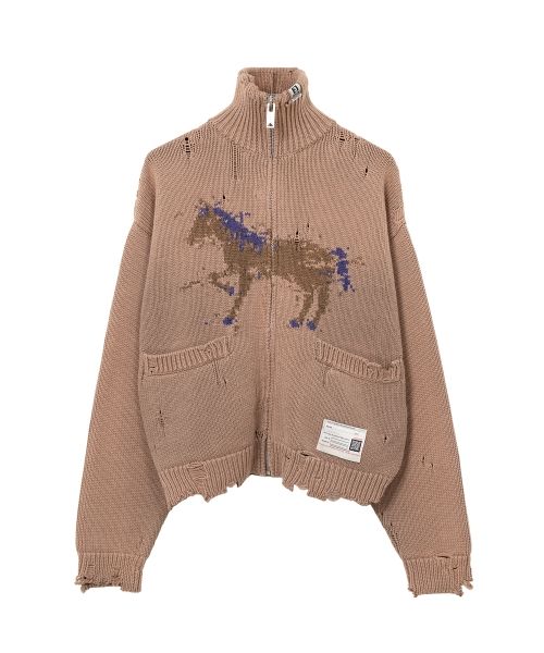 Horse Jacquard Knit Cardigan