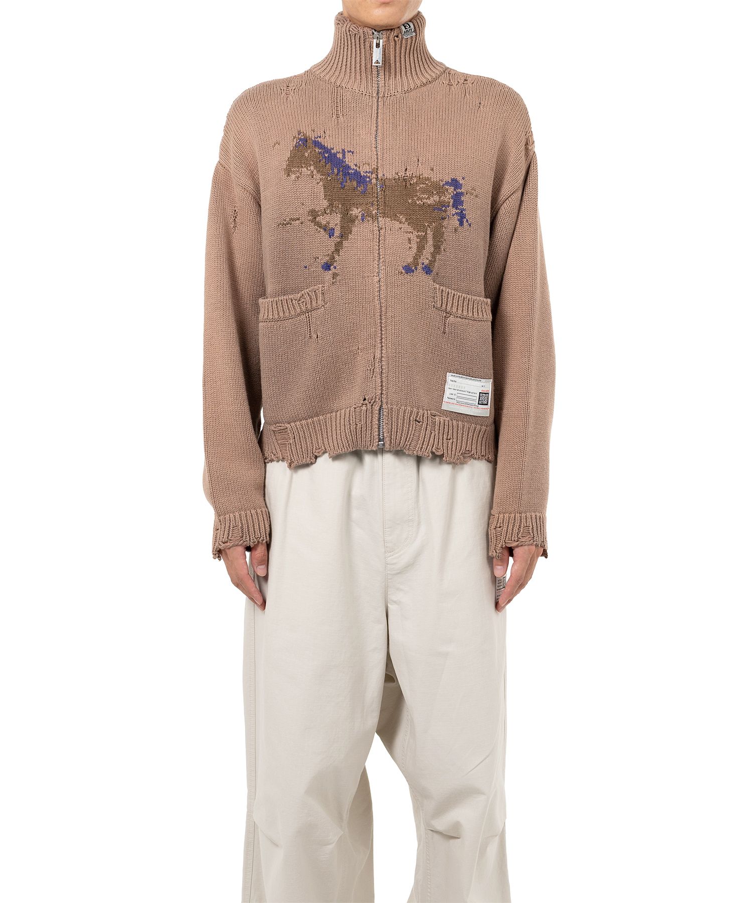 Horse Jacquard Knit Cardigan