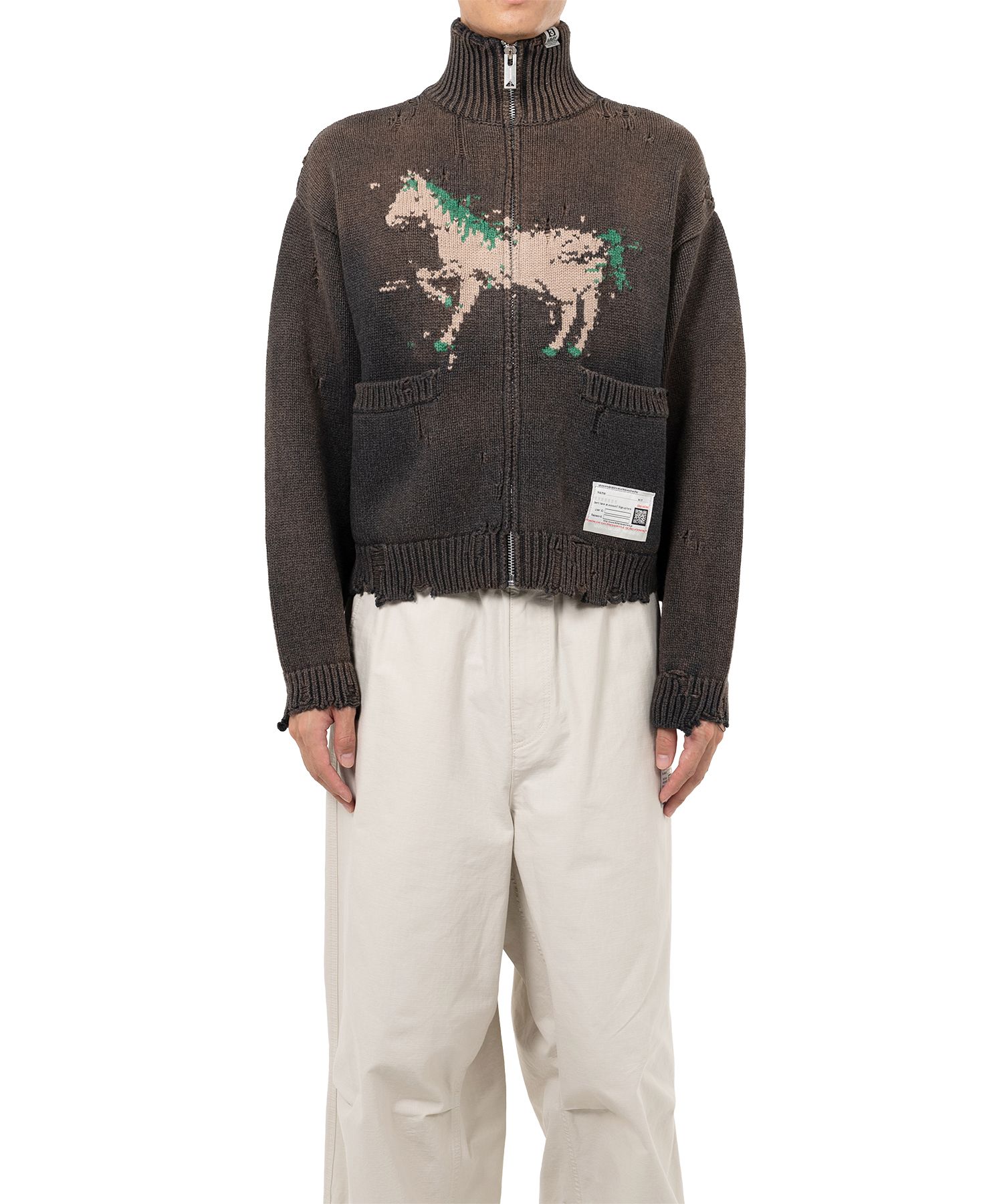 Horse Jacquard Knit Cardigan