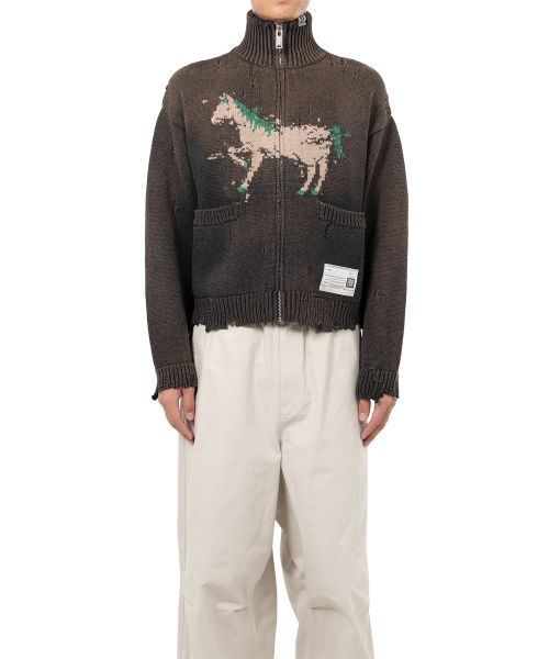 Horse Jacquard Knit Cardigan