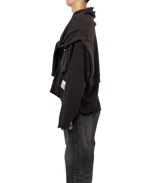 Sleeve Layered Knit Cardigan