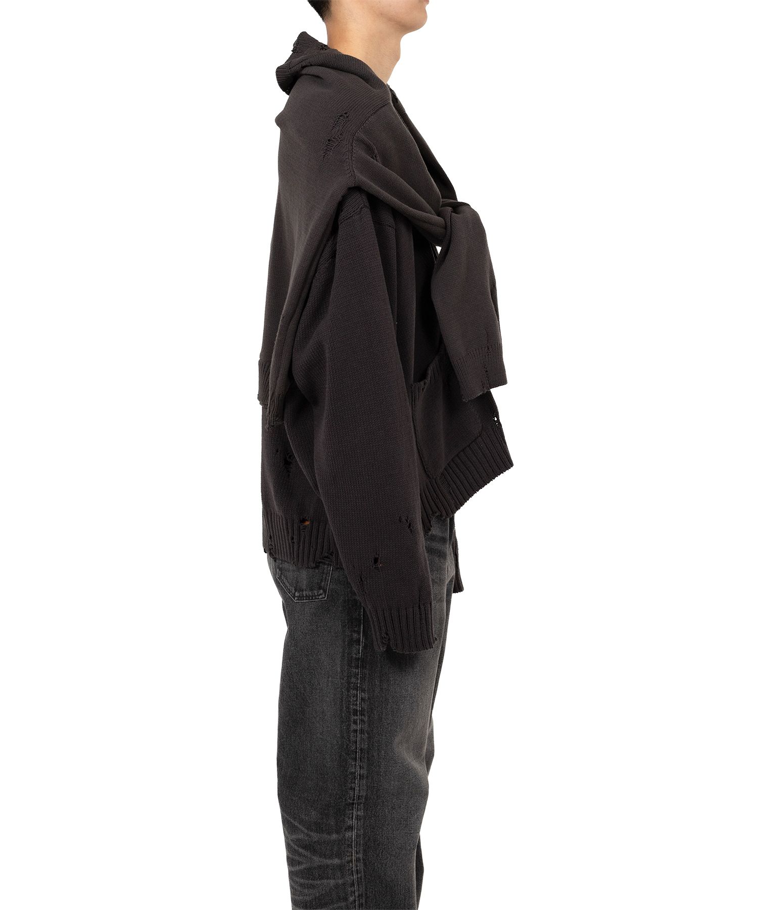 Sleeve Layered Knit Cardigan