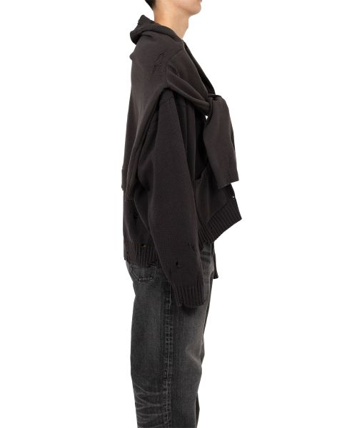 Sleeve Layered Knit Cardigan