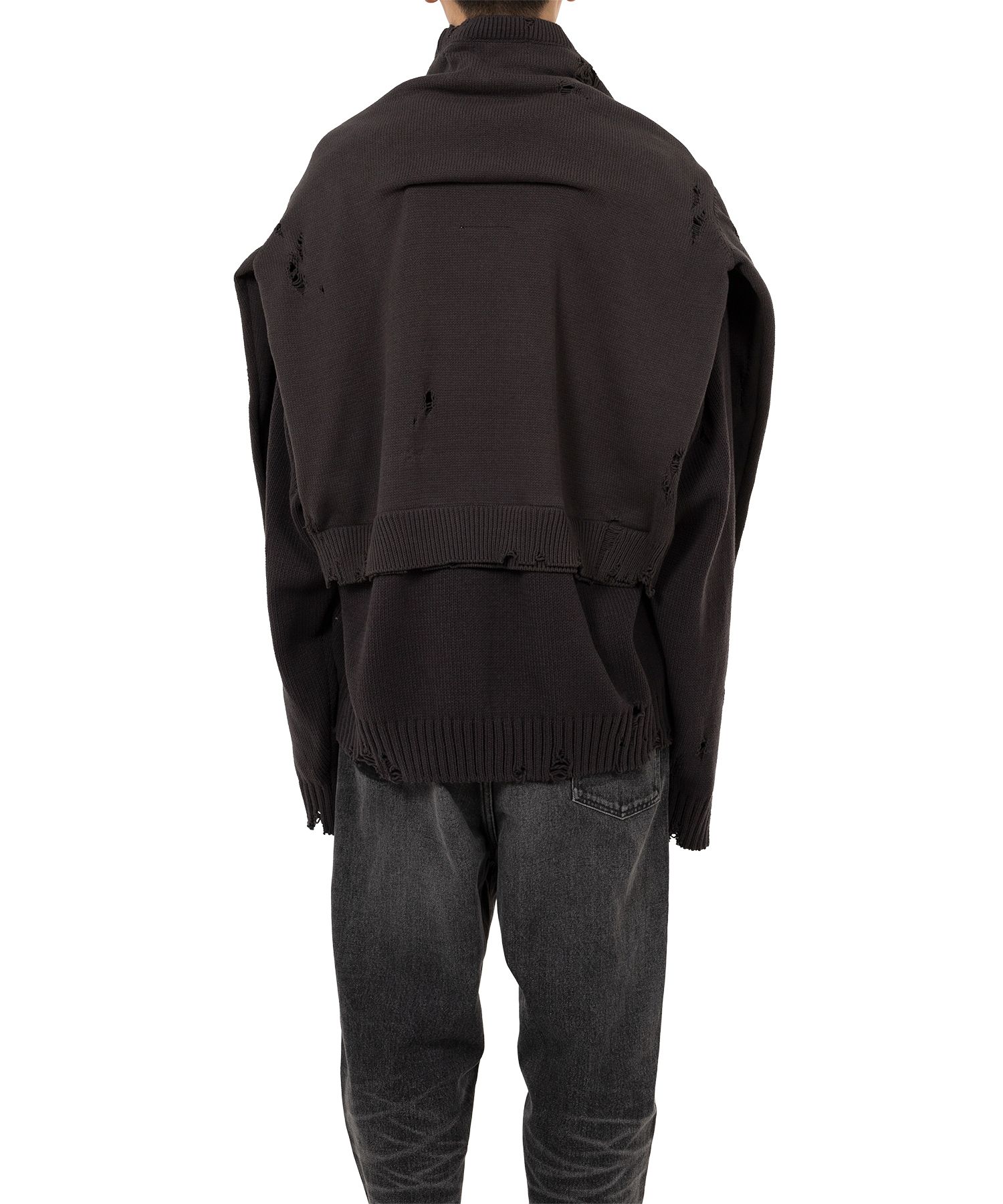 Sleeve Layered Knit Cardigan