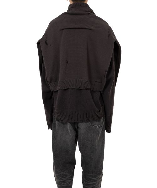 Sleeve Layered Knit Cardigan