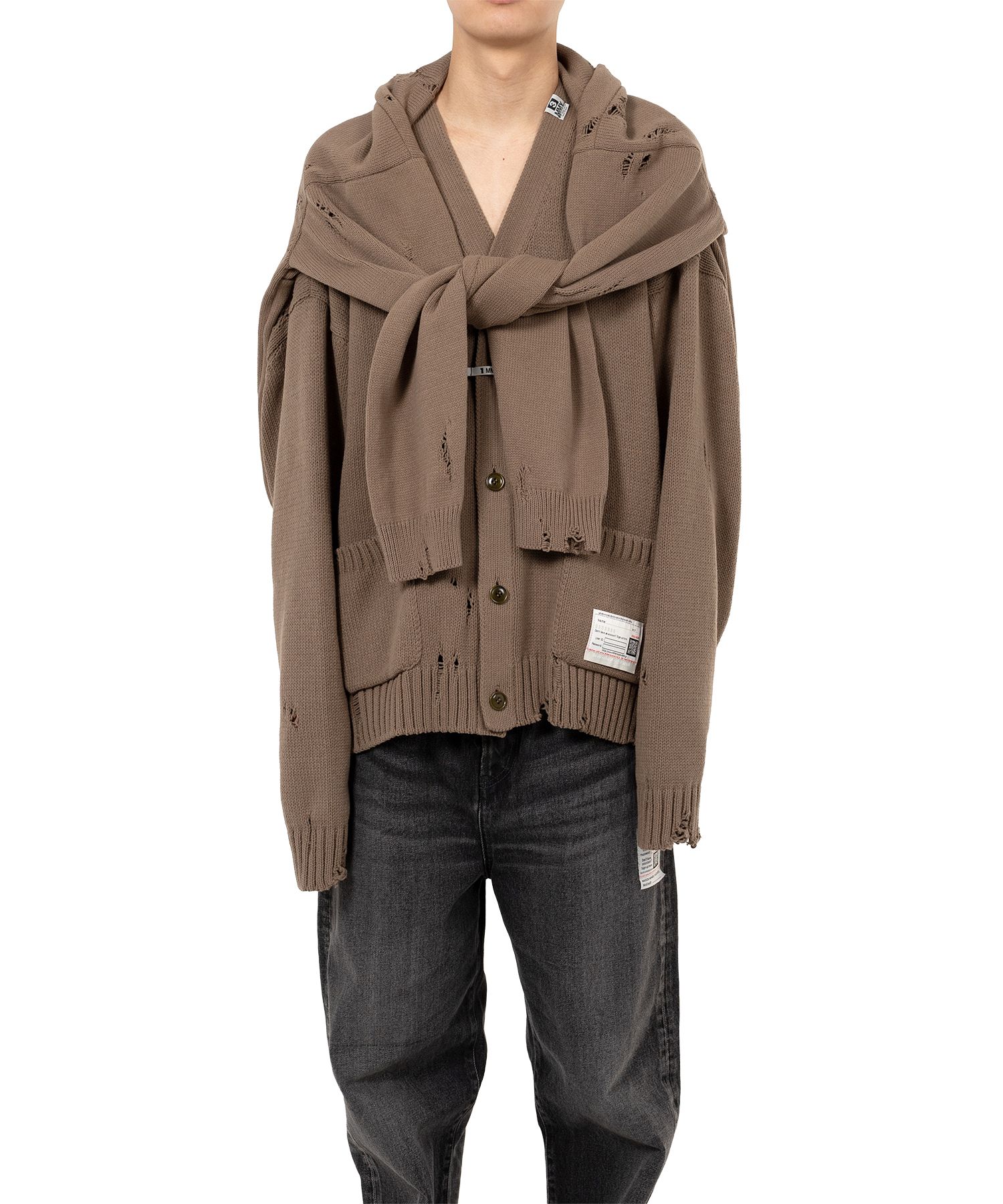 Sleeve Layered Knit Cardigan