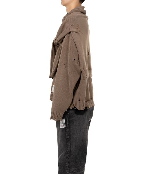 Sleeve Layered Knit Cardigan