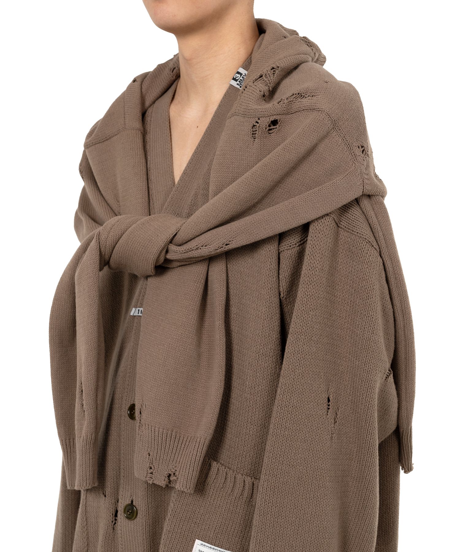 Sleeve Layered Knit Cardigan