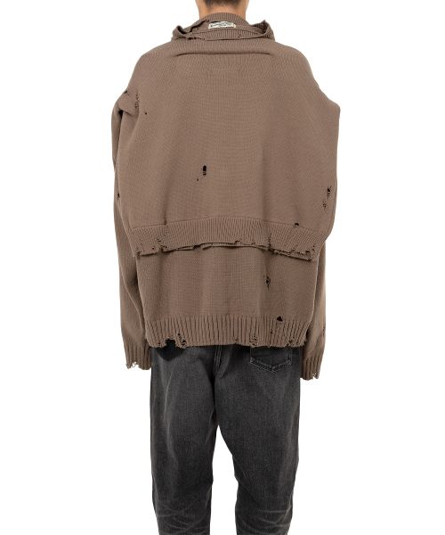 Sleeve Layered Knit Cardigan