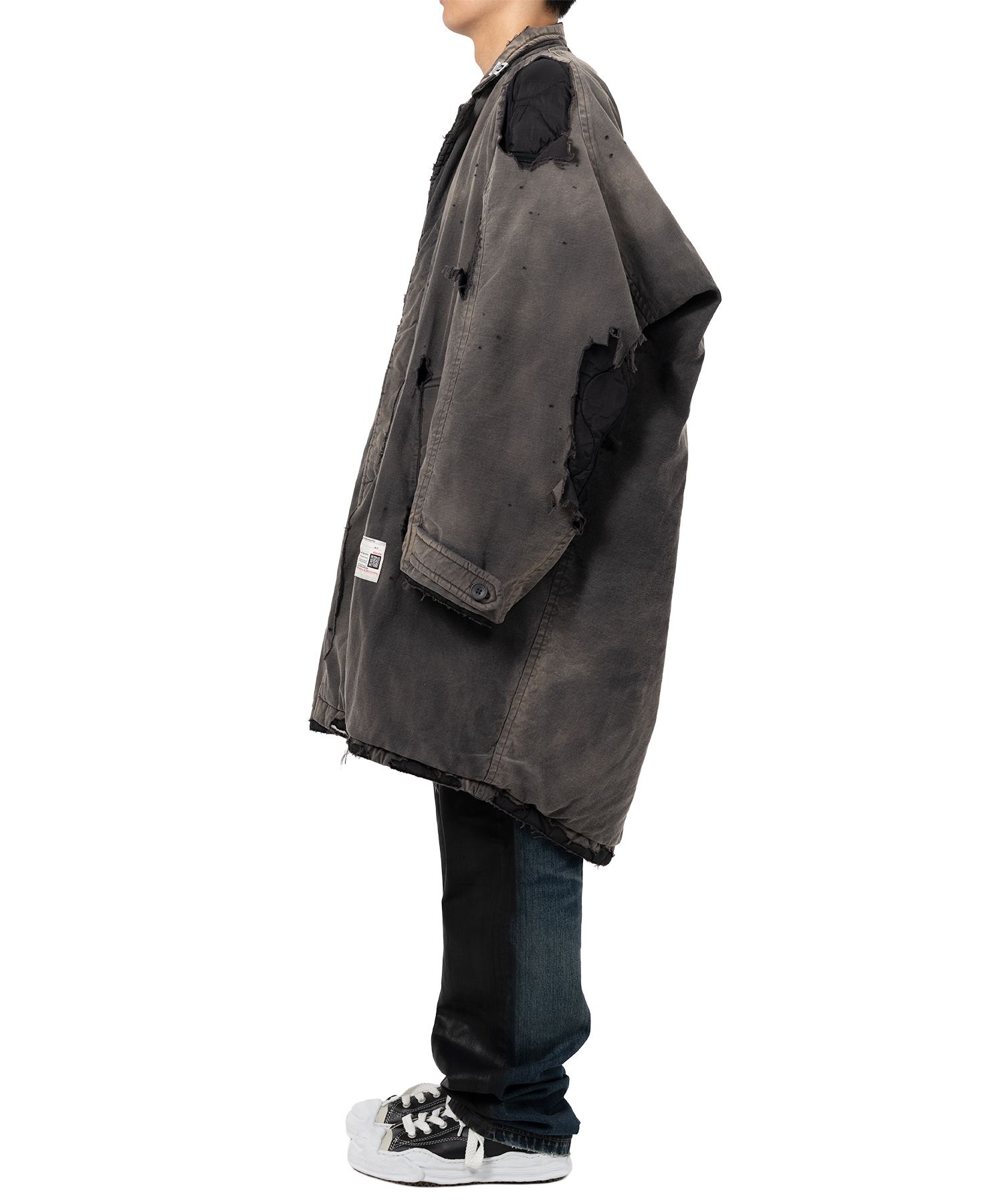 Distressed Balmacaan Coat