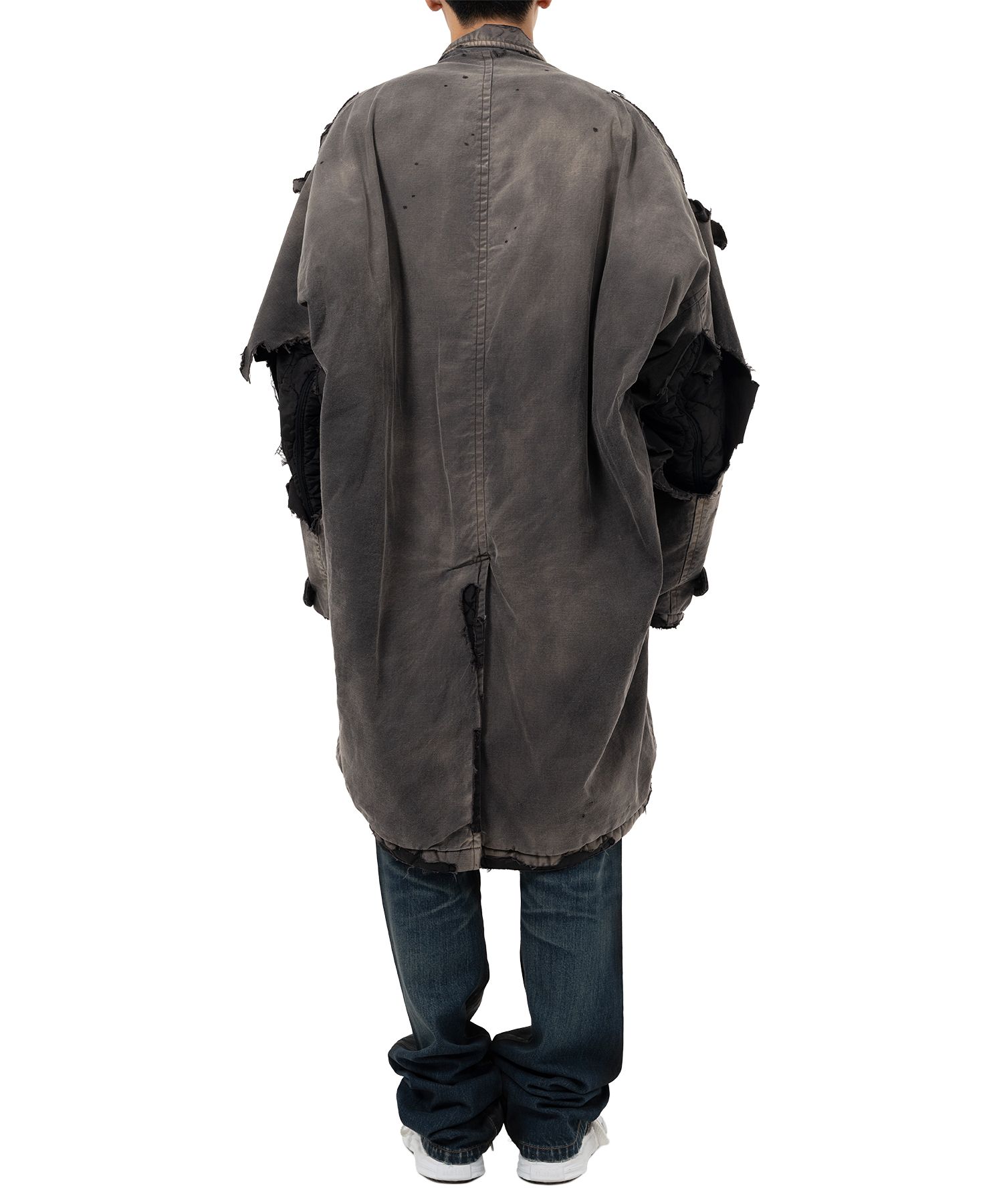 Distressed Balmacaan Coat
