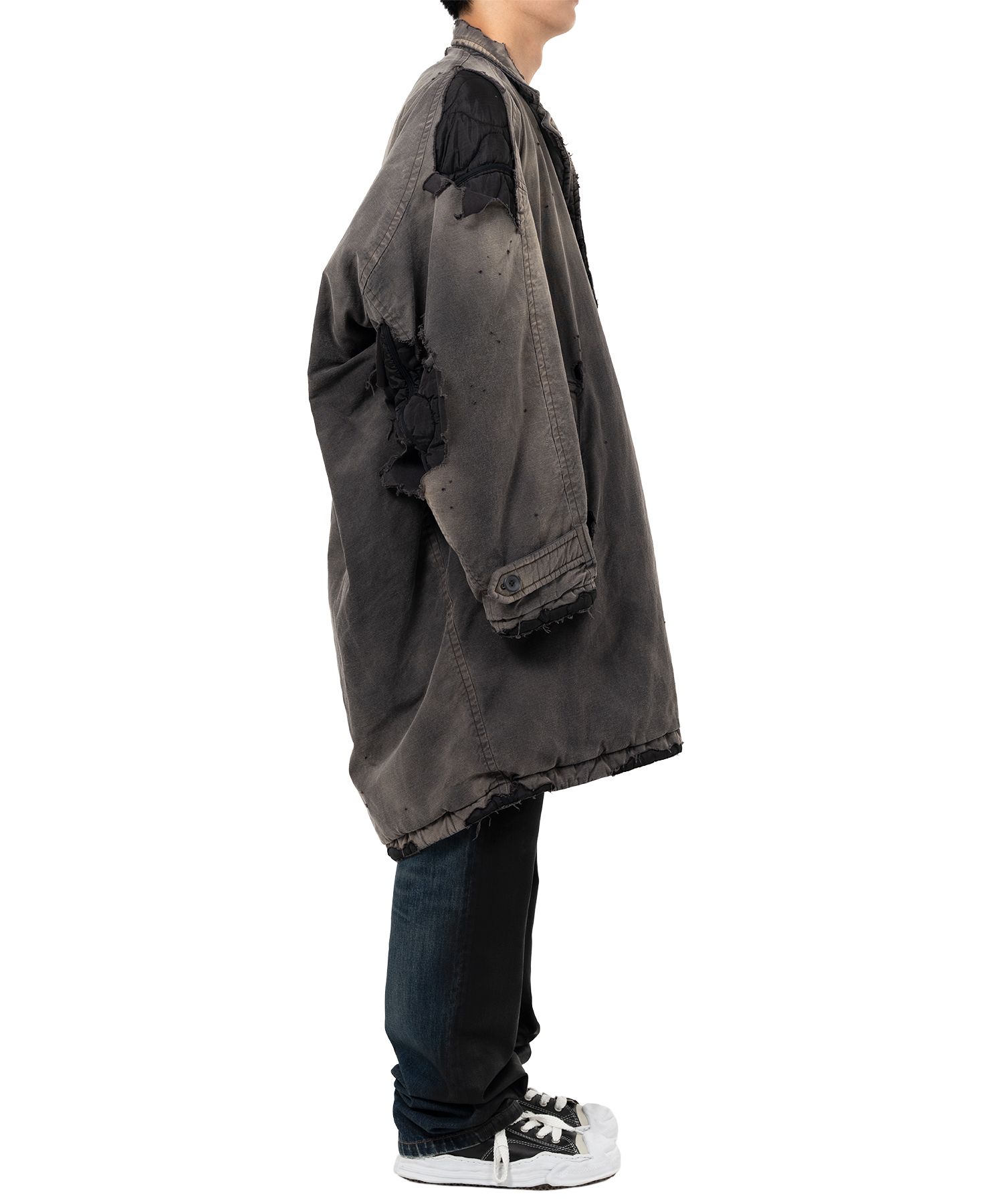 Distressed Balmacaan Coat