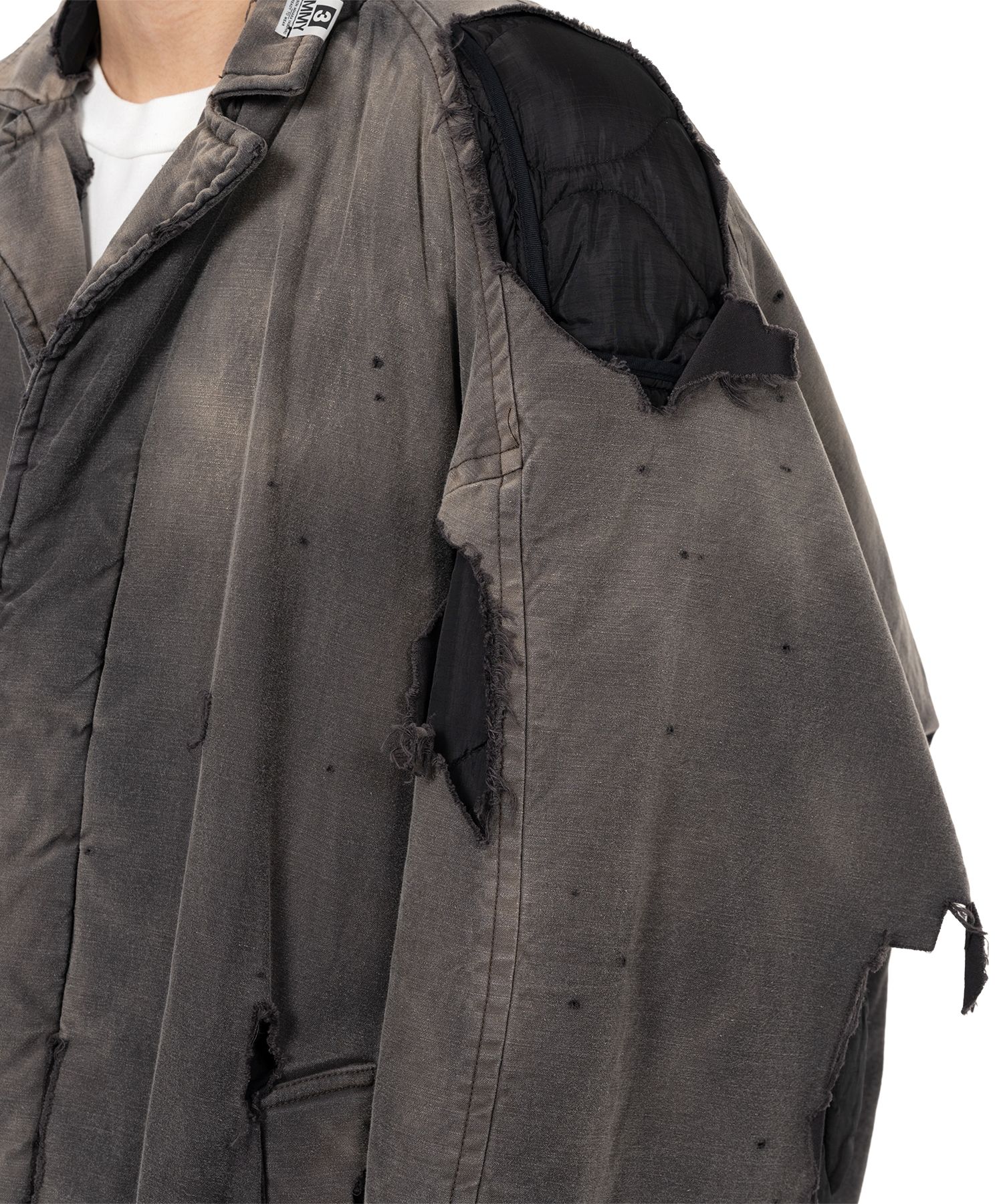 Distressed Balmacaan Coat