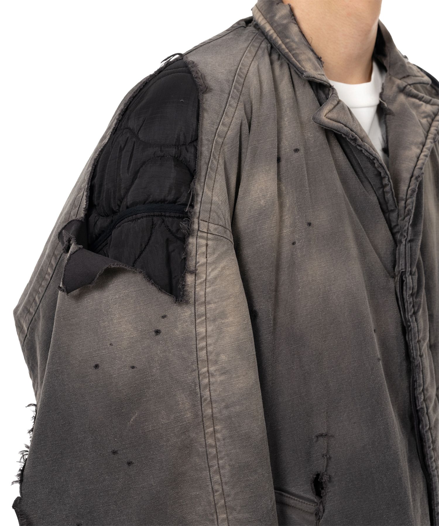 Distressed Balmacaan Coat