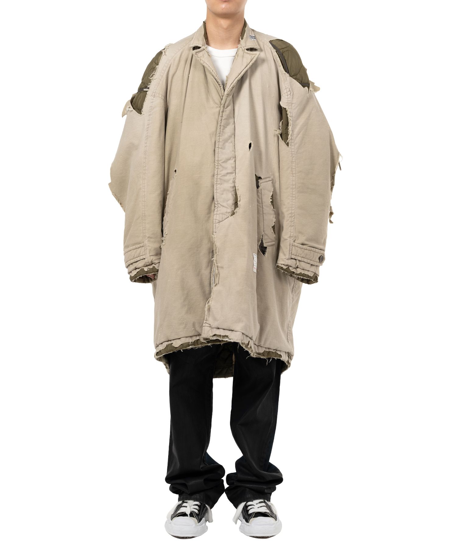 Distressed Balmacaan Coat
