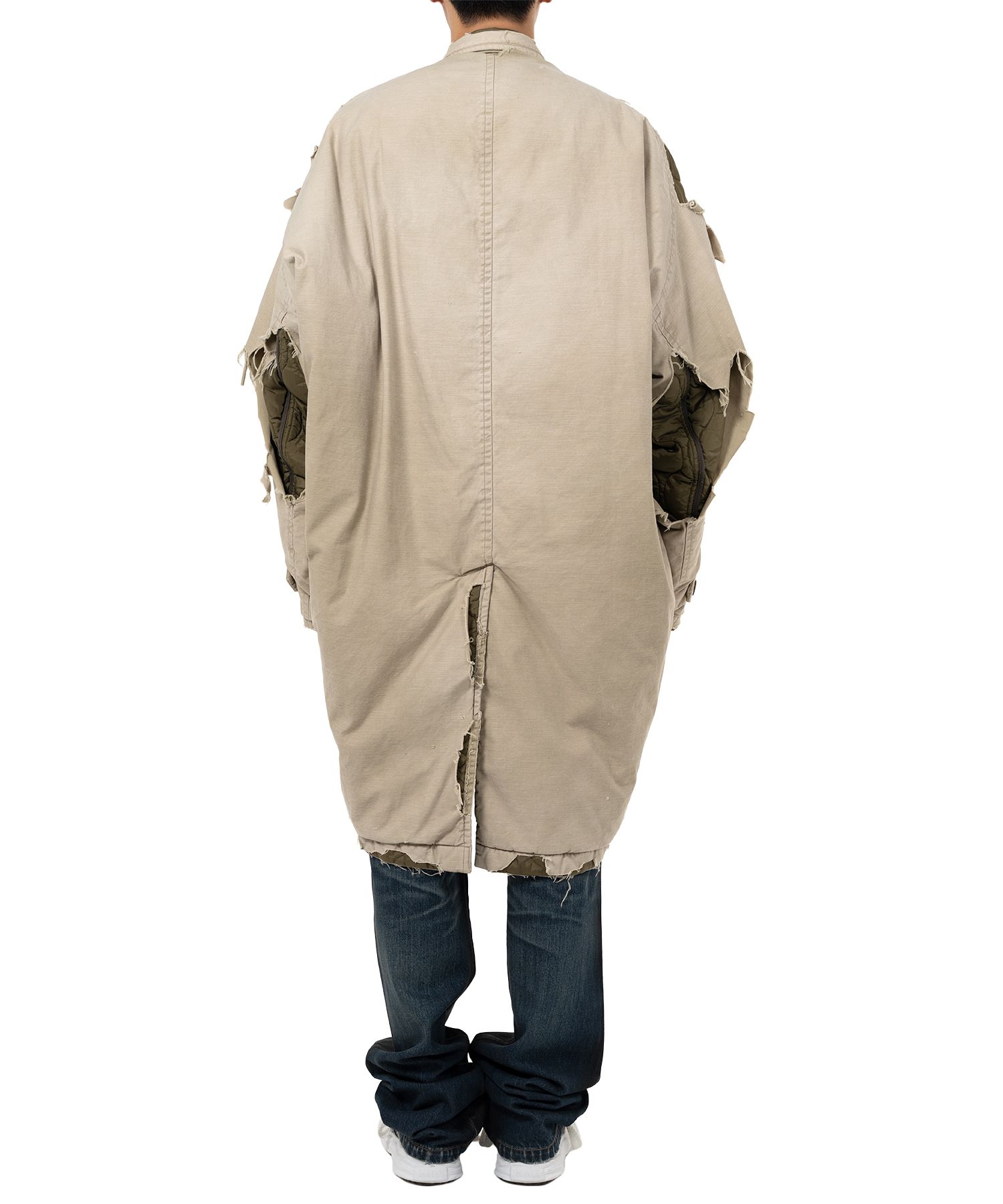 Distressed Balmacaan Coat