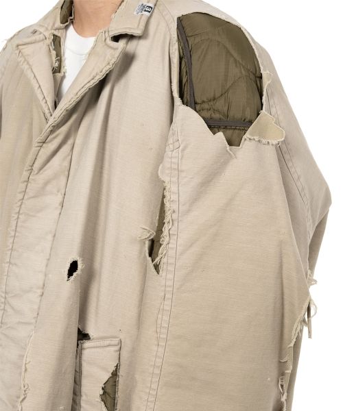 Distressed Balmacaan Coat