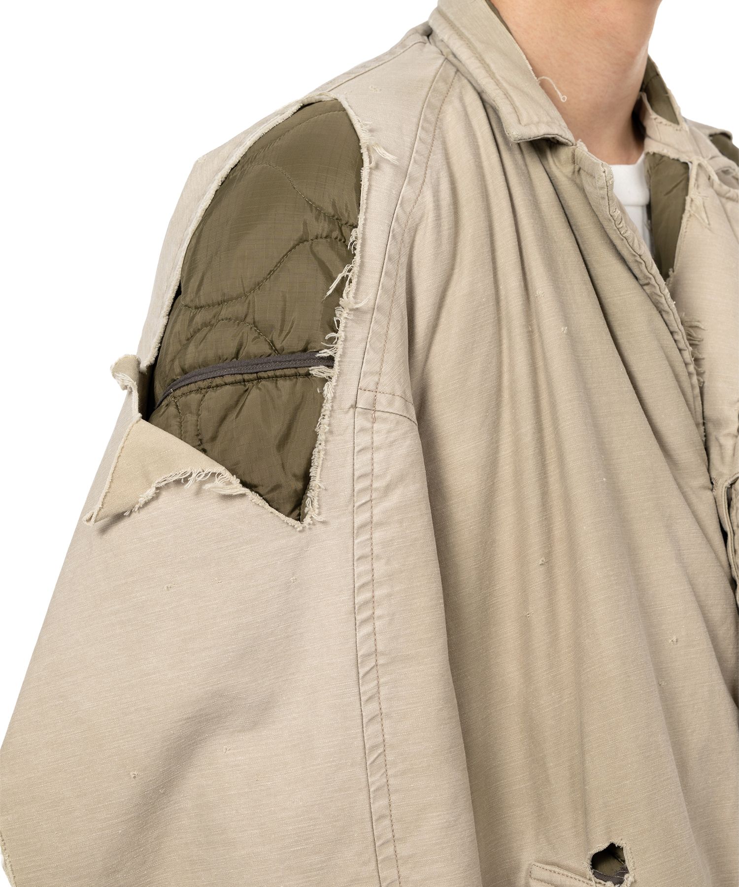 Distressed Balmacaan Coat