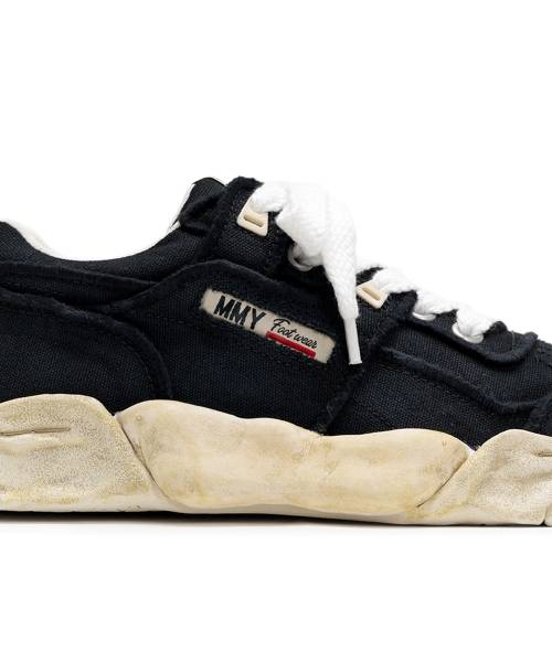 "PARKER" OG Sole Vintage Effect Embroidered Canvas Low-top Sneaker