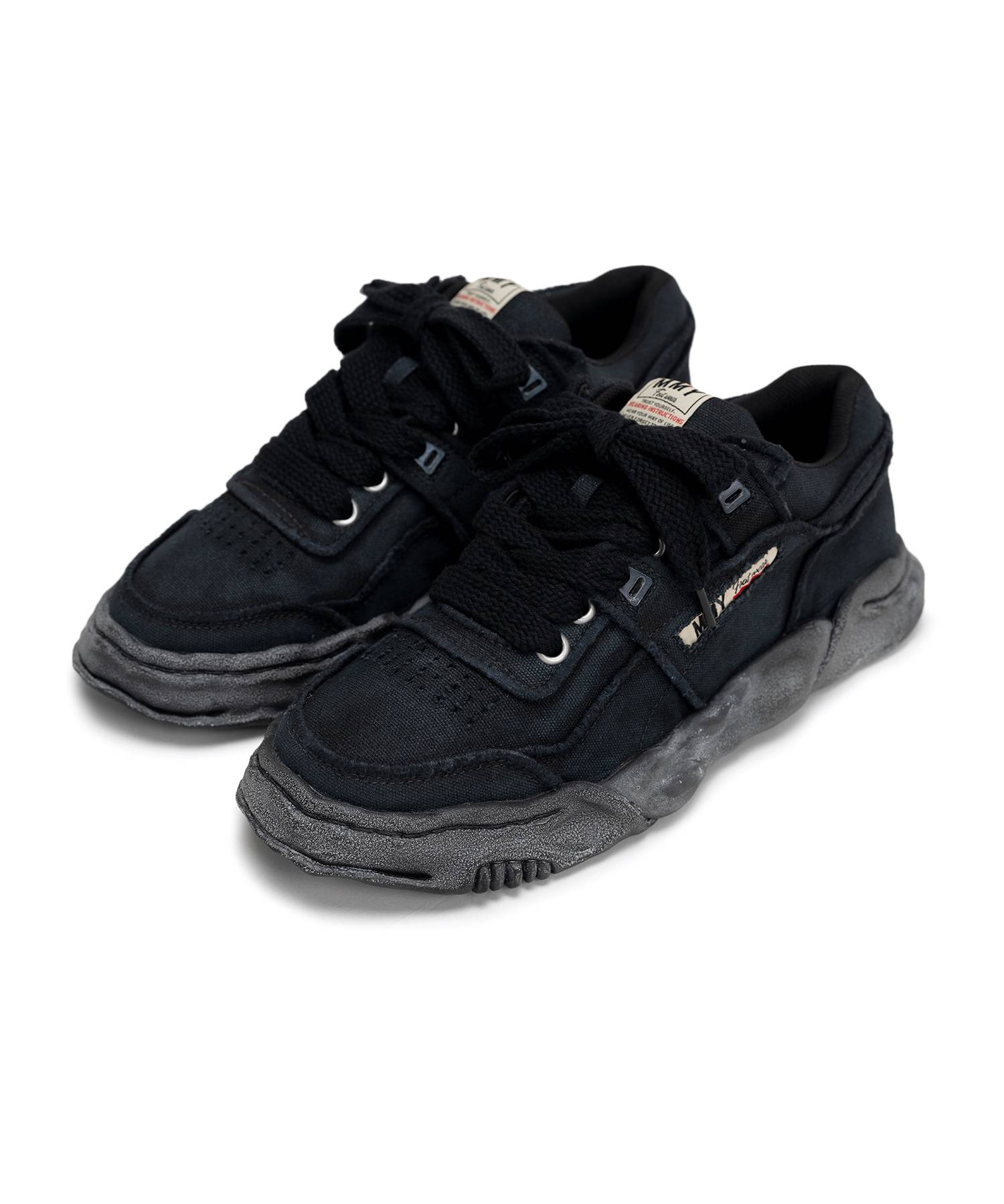 "PARKER" OG Sole Vintage Effect Embroidered Canvas Low-top Sneaker