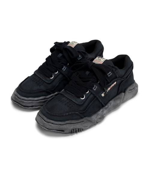 "PARKER" OG Sole Vintage Effect Embroidered Canvas Low-top Sneaker