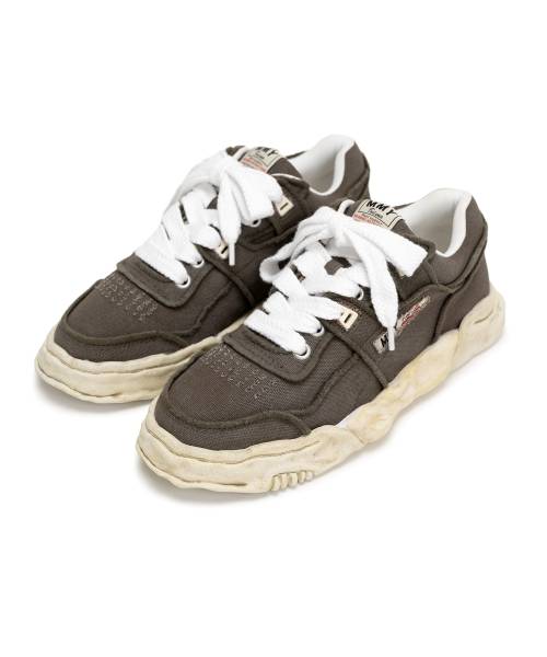 "PARKER" OG Sole Vintage Effect Embroidered Canvas Low-top Sneaker