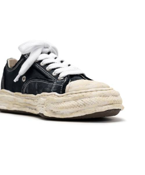 "PETERSON23" OG Sole Vintage Effect Embroidered Canvas Low-top Sneaker