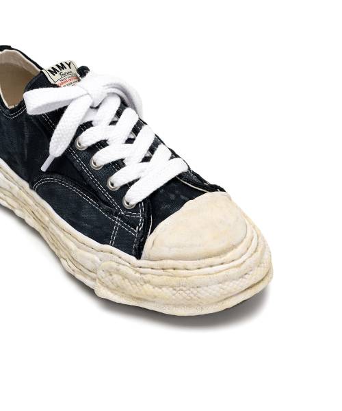 "PETERSON23" OG Sole Vintage Effect Embroidered Canvas Low-top Sneaker