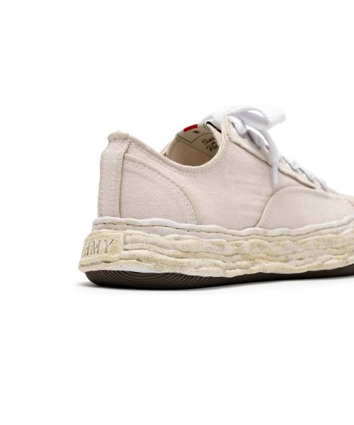 "PETERSON23" OG Sole Vintage Effect Embroidered Canvas Low-top Sneaker