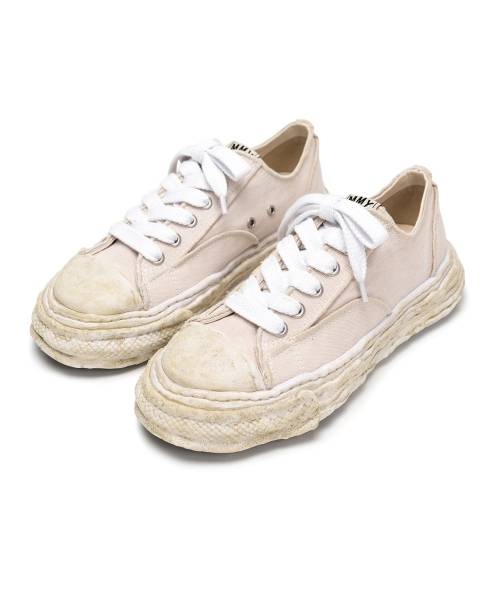 "PETERSON23" OG Sole Vintage Effect Embroidered Canvas Low-top Sneaker