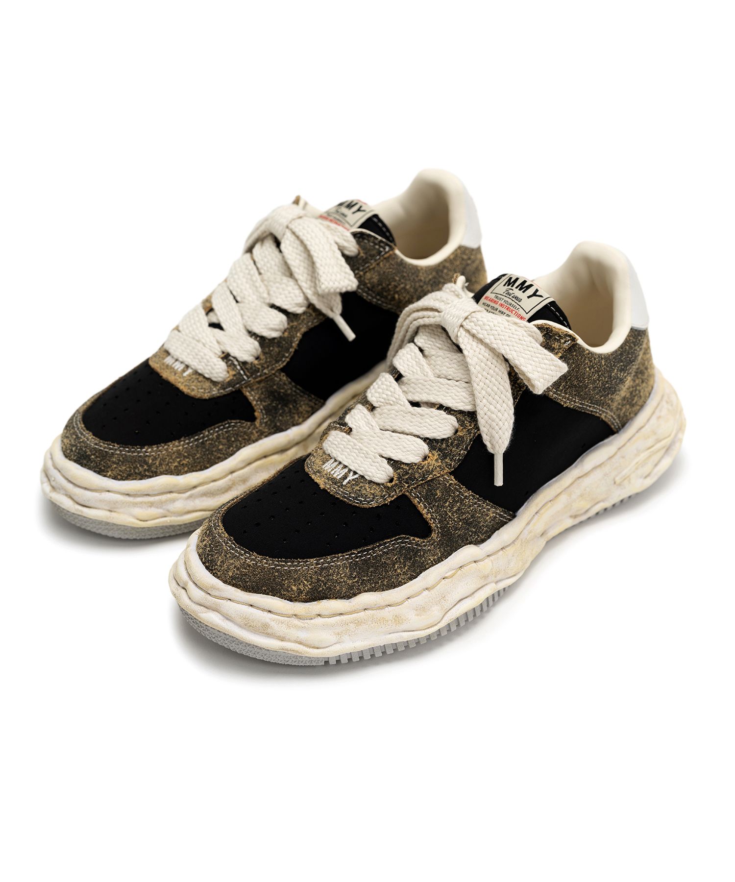 "WAYNE" OG Sole Mix Material Low-top Sneaker