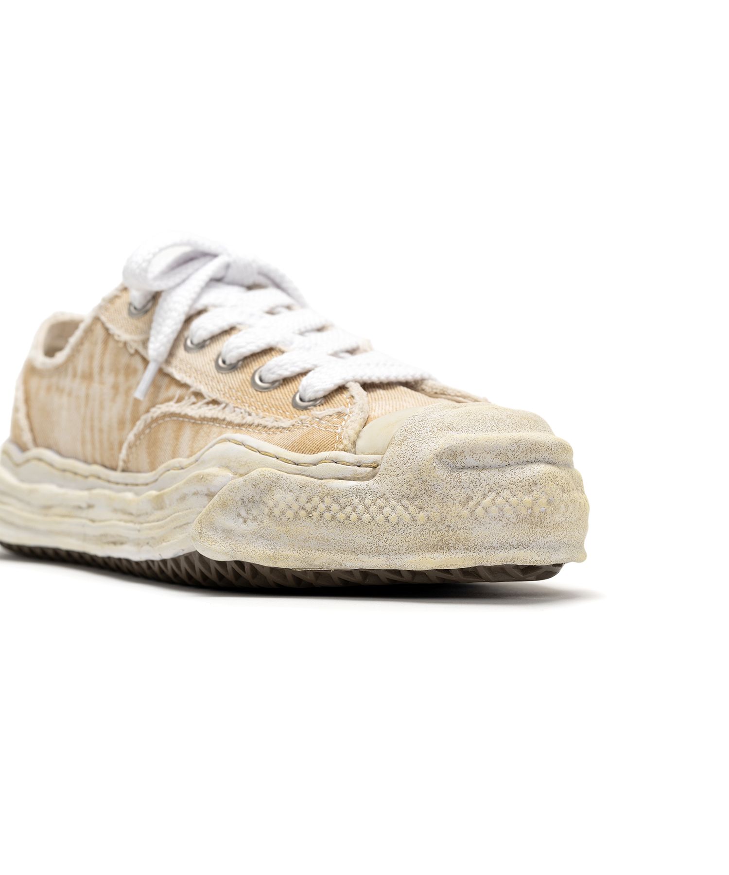 "HANK" OG Sole Bleach-Wash Denim Canvas Low-top Sneaker