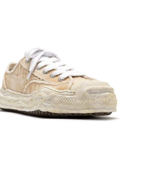 "HANK" OG Sole Bleach-Wash Denim Canvas Low-top Sneaker