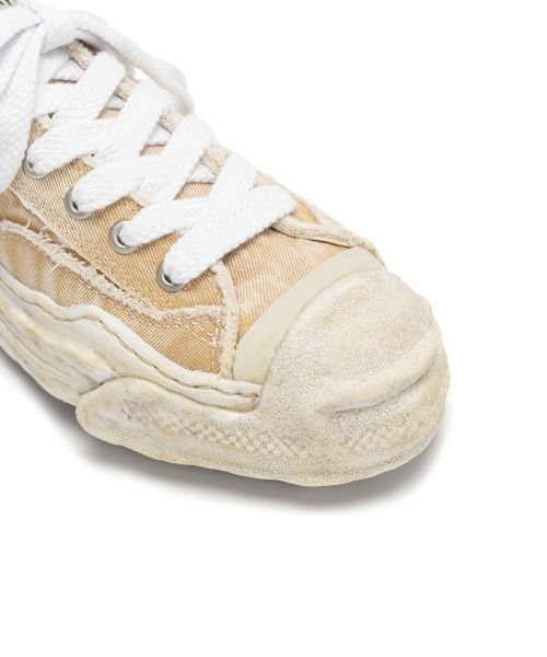 "HANK" OG Sole Bleach-Wash Denim Canvas Low-top Sneaker