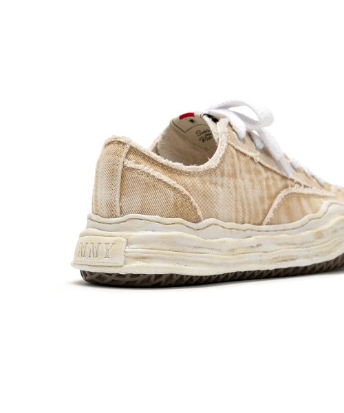 "HANK" OG Sole Bleach-Wash Denim Canvas Low-top Sneaker