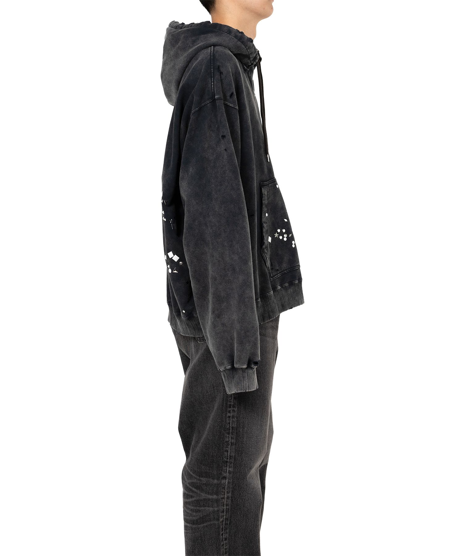 Embellished Bleached Hoodie